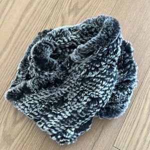 Jocelyn rabbit fur infinity scarf
